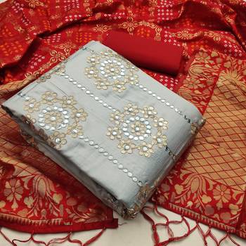 Grey mirror cotton salwar 1