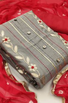 Grey gotta patti chanderi salwar