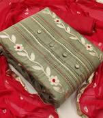 Light-olive gotta patti chanderi salwar