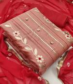 Light-red gotta patti chanderi salwar