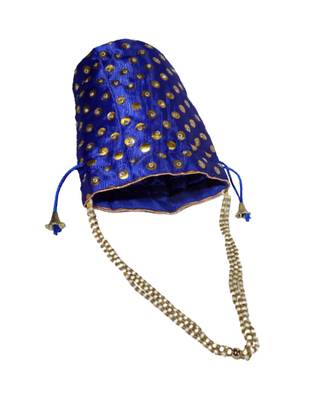 Beautiful Light Weight Potli Pouch with Dotted Pattern For Women Blue (Single Bag) 3