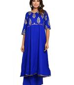 Blue Printed Rayon Kurtas And Kurtis