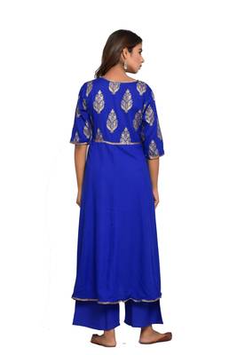 Blue Printed Rayon Kurtas And Kurtis 2