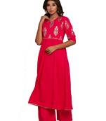  Women's Gold Print Anarkali Style Kurta