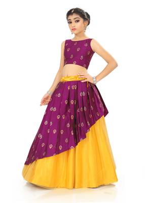 Kids Bit And Yellow Lehenga Choli 2