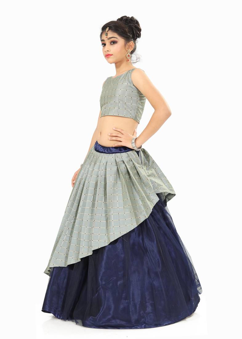 Kids Grey Lehenga Choli 