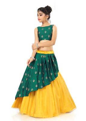 Kids Rama With Yellow Lehenga Choli  1