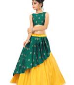 Kids Rama With Yellow Lehenga Choli 