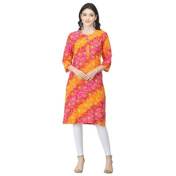 Pink printed cotton cotton-kurtis 1
