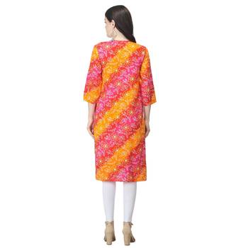 Pink printed cotton cotton-kurtis 2