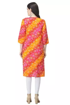 Pink printed cotton cotton-kurtis