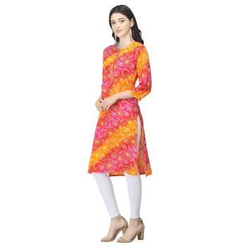 Pink printed cotton cotton-kurtis 3