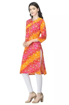 Pink printed cotton cotton-kurtis