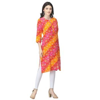 Pink printed cotton cotton-kurtis 4