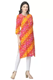 Pink printed cotton cotton-kurtis