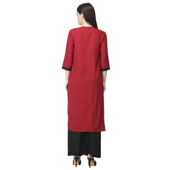Maroon plain cotton cotton-kurtis 2