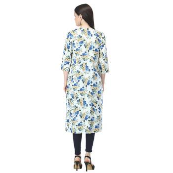 Blue printed cotton cotton-kurtis 2
