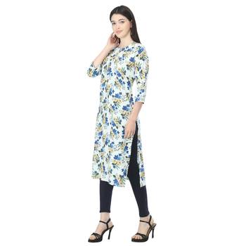 Blue printed cotton cotton-kurtis 3