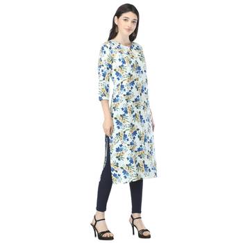 Blue printed cotton cotton-kurtis 4