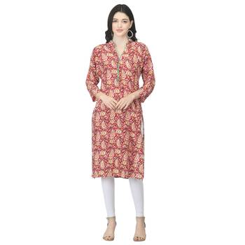 Red printed cotton cotton-kurtis 1