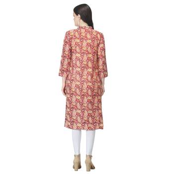 Red printed cotton cotton-kurtis 2
