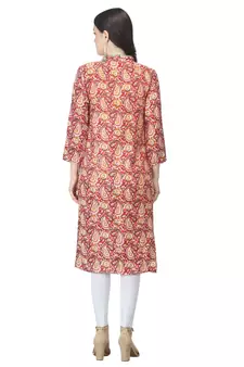 Red printed cotton cotton-kurtis