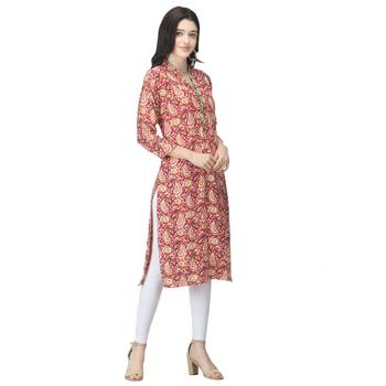 Red printed cotton cotton-kurtis 4
