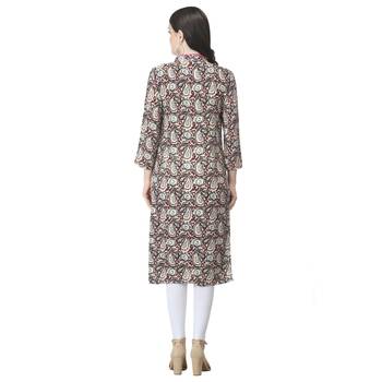 Brown printed cotton cotton-kurtis 2