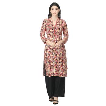 Red printed cotton cotton-kurtis 1