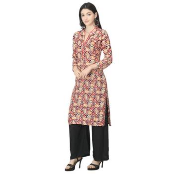 Red printed cotton cotton-kurtis 3