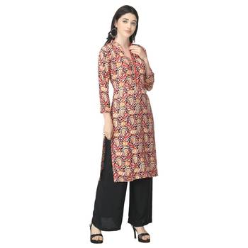 Red printed cotton cotton-kurtis 4