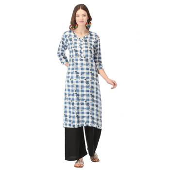 White printed rayon kurtas-and-kurtis 1