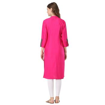 Purple plain rayon kurtas-and-kurtis 2