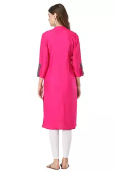 Purple plain rayon kurtas-and-kurtis