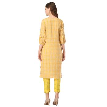 Beige embroidered cotton cotton-kurtis 2