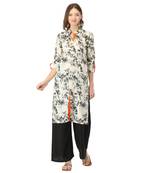 Black printed cotton cotton-kurtis