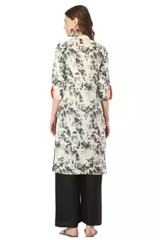 Black printed cotton cotton-kurtis