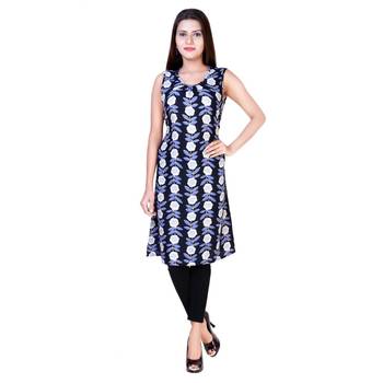 Indigo printed cotton cotton-kurtis 1