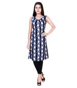 Indigo printed cotton cotton-kurtis