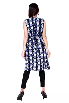 Indigo printed cotton cotton-kurtis