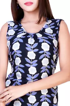 Indigo printed cotton cotton-kurtis