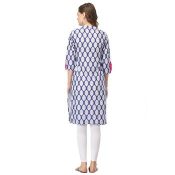 Blue printed cotton cotton-kurtis 2