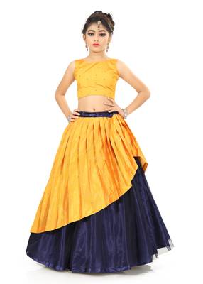 Kids Yellow Wedding Wear For Girls  1