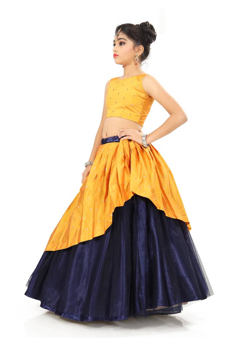 Kids Yellow Wedding Wear For Girls 