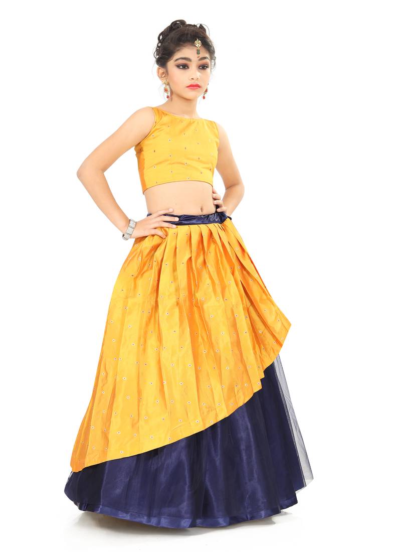 Kids Yellow Wedding Wear For Girls 