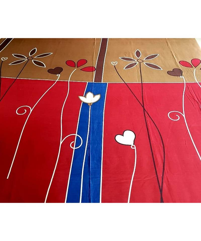 Sanwariya Handstitched 250TC Cotton Fitted SuperKing Size Bedsheet With 2 Pillow Covers