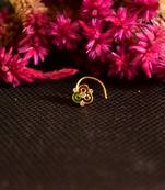 Designer golden meenakari diamond floral nose ring or nose pin