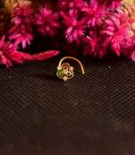 Designer Golden Meenakari Diamond Floral nose ring or Nose Pin