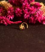 Designer Golden Meenakari Diamond Floral nose ring or Nose Pin