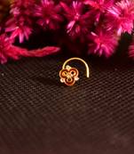 Designer Golden Meenakari Diamond Floral nose ring or Nose Pin
